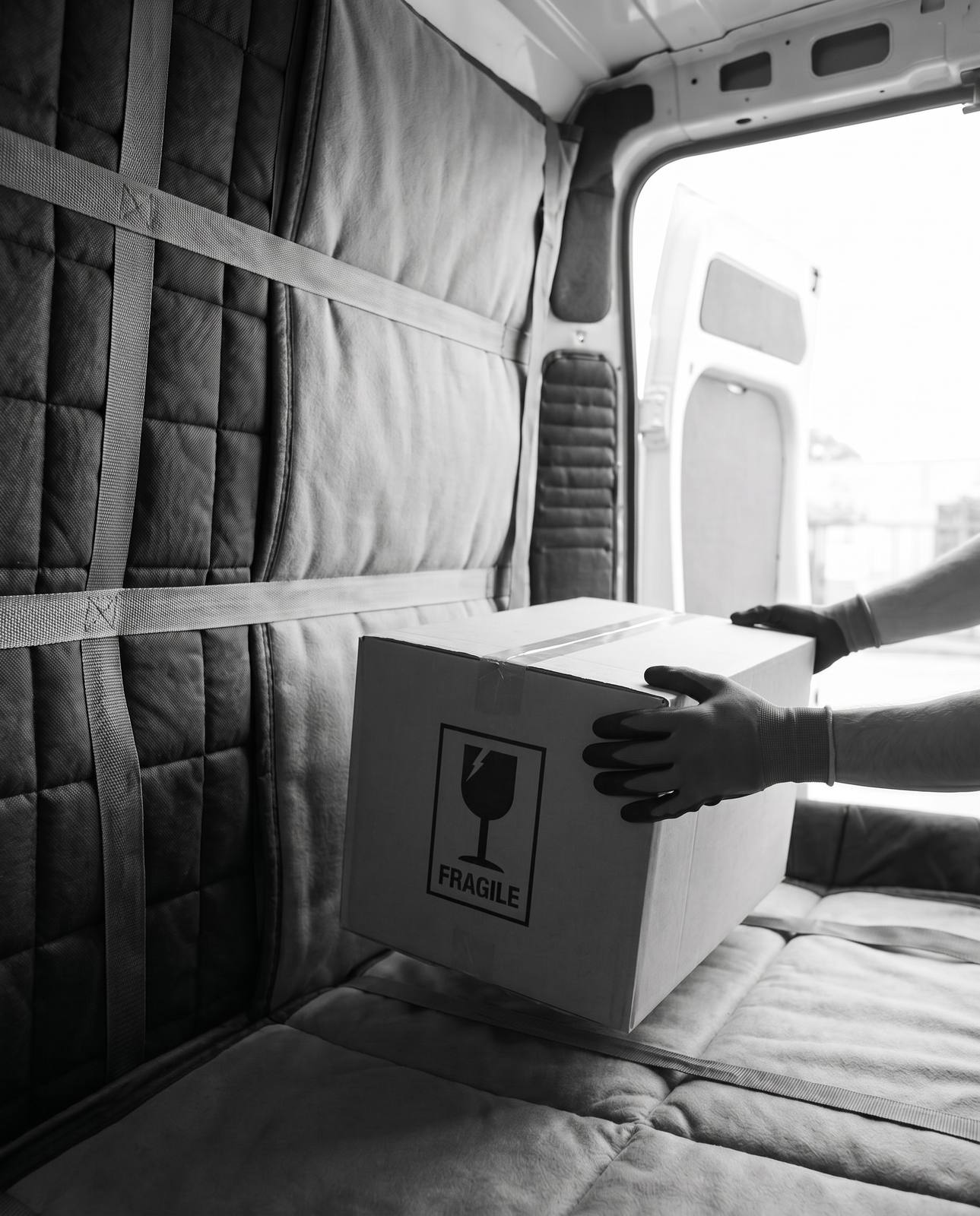 REMUX courier carefully handling a fragile consignment